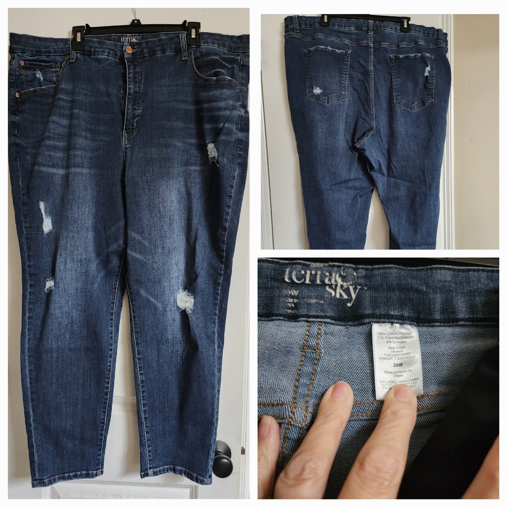Terra & Sky Distressed Blue Jeans